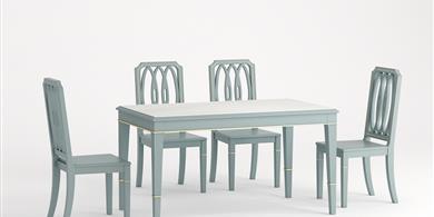 MY-M3001餐桌+MY-M3002餐椅