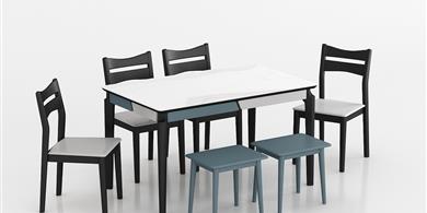 SH-S3001餐桌+SH-S3001餐椅